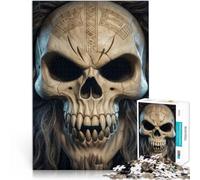 Puzzles pour Adultes 1000 pièces Crâne détaillé avec Crocs Fait de Bois，pour Les 14 Ans et Plus Coupe de précision Décoration Murale Cadeaux Uniques pour Anniversaire et Noël。Taille：50x75cm