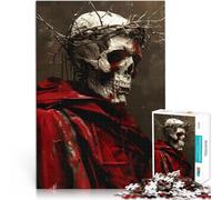 Puzzles pour Adultes 1000 pièces Crâne d'un Squelette Mort Fabriqué en Carton pour Les 14 Ans et Plus Jeux éducatifs Jeu de décoration d'intérieur. Jeux Jouets Cadeaux。Taille：38x52cm