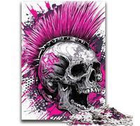 Puzzles pour Adultes 1000 pièces Crâne en métal Lourd Jeu Stimulant Jouets à Offrir en Cadeau pour Toute la Famille à partir de 14 Ans 26x38cm