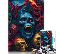 Puzzles pour Adultes 1000 pièces Crâne psychédélique, Jouets éducatifs et éducatifs pour la Famille, adaptés à la décoration de Bureau 50x75cm
