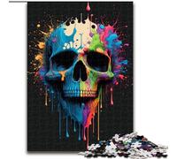 Puzzles pour Adultes, 1000 pièces, crânes colorés, en Carton, Cadeau de Noël pour Adolescents, réduction du Stress, Cadeau Unique et Cool pour la Famille, 1000 pièces(26x38cm)