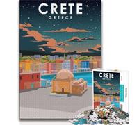 Puzzles pour Adultes 1000 pièces Crète Grèce Voyage Art, Aidez Le Cerveau à exercer Jouets addictifs pour cultiver la Patience Collection d'artistes, Beaux-Arts (38x26cm)