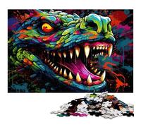 Puzzles pour Adultes 1000 pièces Crocodile coloré Jeu Stimulant Jouets Puzzle de Noël Cadeaux 1000 pièces (38 x 26 cm)