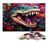 Puzzles pour Adultes 1000 pièces Crocodile coloré Puzzles pour Adultes Puzzle en Papier Superbes Cadeaux pour Noël 1000 pièces (38 x 26 cm)