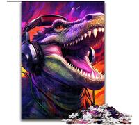 Puzzles pour Adultes 1000 pièces Crocodile coloré, Taille 50x75cm. Un Casse-tête Stimulant pour Les Adolescents, Une soirée de Jeux en Famille Amusante.