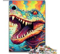 Puzzles pour Adultes, 1000 pièces, Crocodiles colorés, Jeu interactif Familial, décoration d'intérieur à Faire soi-même, Cadeau Stimulant (Taille 26x38cm)