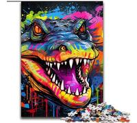 Puzzles pour Adultes 1000 pièces Crocodiles colorés Puzzle Soirée de Jeux en Famille Expérience visuelle stimulante et enrichissante (Taille : 26x38cm)