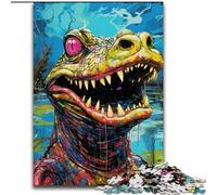 Puzzles pour Adultes 1000 pièces Crocodiles du Nil colorés Puzzle Jeu de décoration à Faire soi-même Stimulant pour Le Cerveau, Jouet interactif Familial (Taille : 26x38cm)