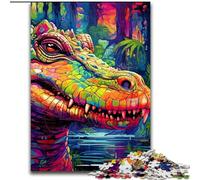 Puzzles pour Adultes 1000 pièces Crocodiles du Nil colorés Puzzle Stimulant pour Les Adolescents, Parfait pour la décoration intérieure ou comme Cadeau (Taille : 50x75cm)