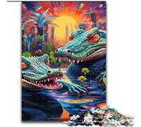 Puzzles pour Adultes 1000 pièces Crocodiles du Nil, Jeu de réflexion pour Adolescents, pour Une soirée de Jeux en Famille (Taille : 50x75cm)