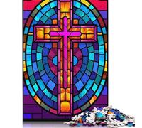 Puzzles pour Adultes 1000 pièces, Croix de Jésus-Christ, Puzzle en Papier de Verre pour Adultes et Adolescents, Décoration d'intérieur, Jouets, 1000 pièces (38 x 26 cm)