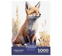 Puzzles pour Adultes 1000 Pièces Cute Baby Fox Painting Puzzles pour Adolescents Jeu Manuel Décoration Intérieure Cadeaux De Noël Et d'anniversaire 70x50cm/1000pcs