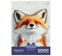 Puzzles pour Adultes 1000 Pièces Cute Fox in Snow Puzzle pour Adultes, Jeu De Réflexion, Cadeau d'anniversaire, Défi Éducatif 52x38cm/1000pcs