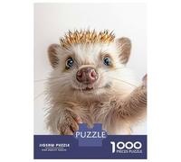 Puzzles pour Adultes 1000 Pièces Cute Hedgehog Selfie Puzzles pour Adultes Jeu Manuel Décoration Parfaite Activités Amusantes À La Maison 38x26cm/1000pcs