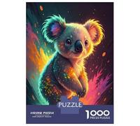 Puzzles pour Adultes 1000 Pièces Cute Koala with Colorful Splashes Puzzles pour Adultes Jeux Relaxants, Amusants Et Divertissants Activités Ludiques À La Maison 70x50cm/1000pcs