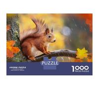 Puzzles pour Adultes 1000 Pièces Cute Squirrel Fall Season Puzzles pour Adultes Jeux Relaxants Cadeau d'anniversaire Défi À Compléter 70x50cm/1000pcs