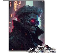 Puzzles pour Adultes 1000 pièces Cyborg en Ville en Bois, décoration Parfaite pour la Maison ou Le Bureau, Cadeau de Noël idéal 50x75cm pour Un Jeu interactif en Famille