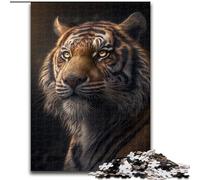 Puzzles pour Adultes 1000 pièces Da Vinci Tiger Puzzle en Carton, développe la Coordination œil-Main, Parfait pour Les Cadeaux d'anniversaire 1000 pièces(26x38cm)