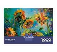 Puzzles pour Adultes - 1000 Pièces Dancing Sunflowers Puzzle pour Adultes - Jeu De Réflexion Amusant Et Humoristique - Difficile Et Stimulant 52x38cm/1000pcs