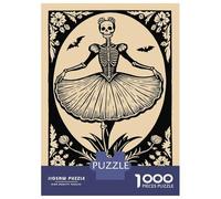 Puzzles pour Adultes 1000 Pièces Danse Macabre Skeleton Ballerina Puzzle pour Adultes - Jeu De Réflexion - Idéal pour Se Divertir À La Maison - Cadeau d'anniversaire Ou De Noël 38x26cm/1000pcs