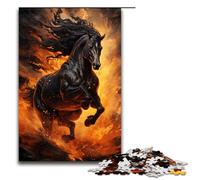 Puzzles pour Adultes 1000 pièces Dark Horse on Fire décoration d'intérieur Jouets à Offrir en Cadeau pour Toute la Famille 1000 pièces (75 x 50 cm)