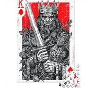Puzzles pour Adultes 1000 Pièces Dark King Playing Cards Puzzle Casse-tête Amusant Et Humoristique, Cadeau De Noël Ou d'anniversaire 52x38cm/1000pcs