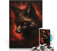 Puzzles pour Adultes 1000 pièces Dark Kitsune - Esprit Renard Mystique Jeu intellectuel est idéal comme Cadeau pour Toute la Famille 38x26cm