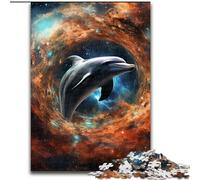 Puzzles pour Adultes 1000 pièces Dauphin Animal Fantastique Puzzle en Carton, pour la Famille et Les Amis, défi cérébral 1000 pièces(26x38cm)