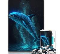 Puzzles pour Adultes 1000 pièces Dauphin Espace 1000 pièces pour Adultes, Jouet éducatif intellectuel décompressant, Cadeau d'anniversaire (Taille 75x50cm)