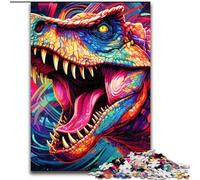 Puzzles pour Adultes 1000 pièces de Dinosaures en Bois, pour Noël et Le Nouvel an, Cadeau de Vacances 50x75cm pour Un Jeu interactif en Famille