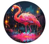 Puzzles pour Adultes 1000 pièces de Flamants Roses colorés, pour Noël, Halloween, Pâques et Le Nouvel an, 67,5 x 67,5 cm