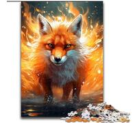 Puzzles pour Adultes 1000 pièces de Renard coloré en Bois, pour Noël et Le Nouvel an, Cadeau de Vacances 50x75cm pour Un Jeu interactif en Famille