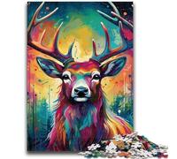 Puzzles pour Adultes 1000 pièces de Rennes psychédéliques, idéal comme Cadeau pour Toute la Famille (75x50cm)