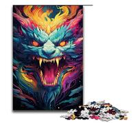 Puzzles pour Adultes 1000 pièces décoration psychédélique colorée du Dieu Dragon Jouets à Offrir en Cadeau pour Toute la Famille (75 x 50 cm)