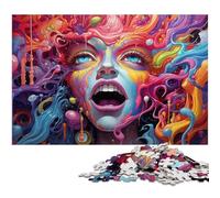 Puzzles pour Adultes 1000 pièces décoration psychédélique Incroyablement colorée Cadeaux de Noël 1000 pièces (38 x 26 cm)