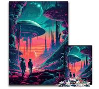 Puzzles pour Adultes 1000 pièces Découvrez Les OVNIs Puzzles Décoration d'intérieur colorée et Jeu Familial interactif, 50x75CM / 19.68x29.52inch