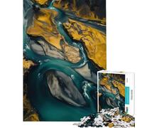 Puzzles pour Adultes 1000 pièces Delta de rivière glaciaire d'Islande Activités Amusantes à la Maison Une œuvre d'art Jeux relaxants Convient aux Personnes de 14 Ans et Plus (50x75cm)
