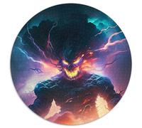 Puzzles pour Adultes 1000 pièces Démon Tornade Géant Puzzle Rond 1000 pièces Jeu Familial interactif, Convient aux 14 Ans et Plus (67,5x67,5cm)