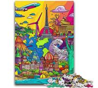 Puzzles pour Adultes 1000 pièces Dessins animés Lieux d'intérêt Jeux éducatifs Jeu éducatif pour Anniversaire, Noël pour et 14 Ans 26x38cm