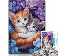 Puzzles pour Adultes 1000 pièces Deux Chats se blottissant l'un Contre l'autre, Aide Le Cerveau à exercer des Jouets addictifs pour cultiver la Patience Collection d'artistes, Beaux-Arts (75x50cm)