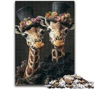 Puzzles pour Adultes 1000 pièces Deux girafes pour 14 Ans et Plus Jeux éducatifs pour Adultes et Adolescents Illustration Cadeau 50x75cm