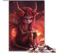 Puzzles pour Adultes 1000 pièces Diable Petite Fille Dragon, pour 14 Ans et Plus Décoration d'intérieur comme Cadeau pour Toute la Famille et Les Amis (Taille 26x38cm)