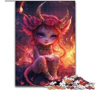 Puzzles pour Adultes 1000 pièces Diable Petite Fille Dragon Puzzle Idéal pour Les Amoureux, Cadeau Parfait pour Noël, Nouvel an, Saint-Valentin (Taille 50x75cm)