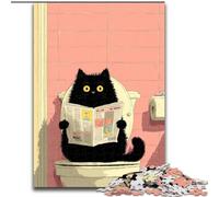 Puzzles pour Adultes 1000 pièces, Difficile, Artistique, Abstrait, Chat Noir, éléphant, Jouet, Jeu intellectuel, Cadeau d'anniversaire, décoration Murale pour 14 Ans et Plus (Taille 50x75cm)