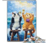 Puzzles pour Adultes 1000 pièces Difficile Deux Chats, Jeu Familial Anti-Stress Défi Difficile Une œuvre d'art pour Les 14 Ans et Plus (Taille 26x38cm)