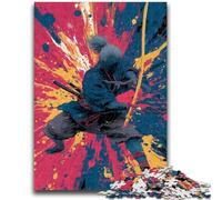 Puzzles pour Adultes 1000 pièces, Difficile, Golden Ninja Japonais, Aide Le Cerveau à exercer, Jouets addictifs pour cultiver la Patience, Convient aux Couples 26x38cm