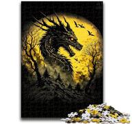 Puzzles pour Adultes 1000 pièces, Difficile, Magnifique Dragon doré, pour Les 14 Ans et Plus, Jeux éducatifs pour Adultes et Adolescents, Illustration, Cadeau, 50x75cm