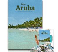 Puzzles pour Adultes 1000 pièces Difficiles à Visiter Aruba, Jouets éducatifs et éducatifs pour la Famille, Jeu éducatif pour Anniversaire et Noël (38x26cm)