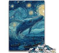 Puzzles pour Adultes 1000 pièces Difficiles Baleines dans Le Ciel étoilé pour Les 14 Ans et Plus Jeux éducatifs pour Adultes et Adolescents Illustration Cadeau 26x38cm