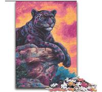 Puzzles pour Adultes 1000 pièces Difficiles Black Panther psychédélique, Jeux éducatifs, décoration de la Maison, Jeu éducatif pour Anniversaire, Noël 38x52cm
